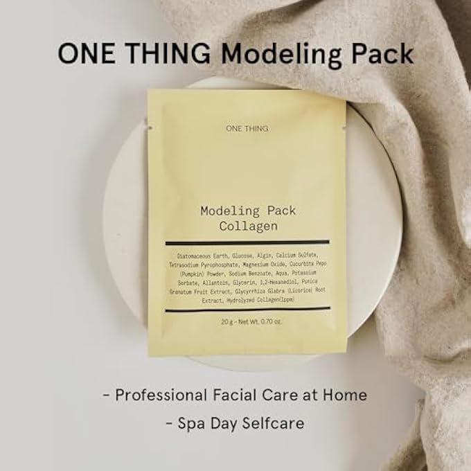 ONE THING COLLAGEN MODELING PACK 0.7 OZ * 7 MASKS | FACIAL POWDER PEEL OFF MASK FOR HYDRATING COOLING SOOTHING FIRMING SKIN, REFINE CLEAN PORES | KOREAN FACE MASK - Image 2
